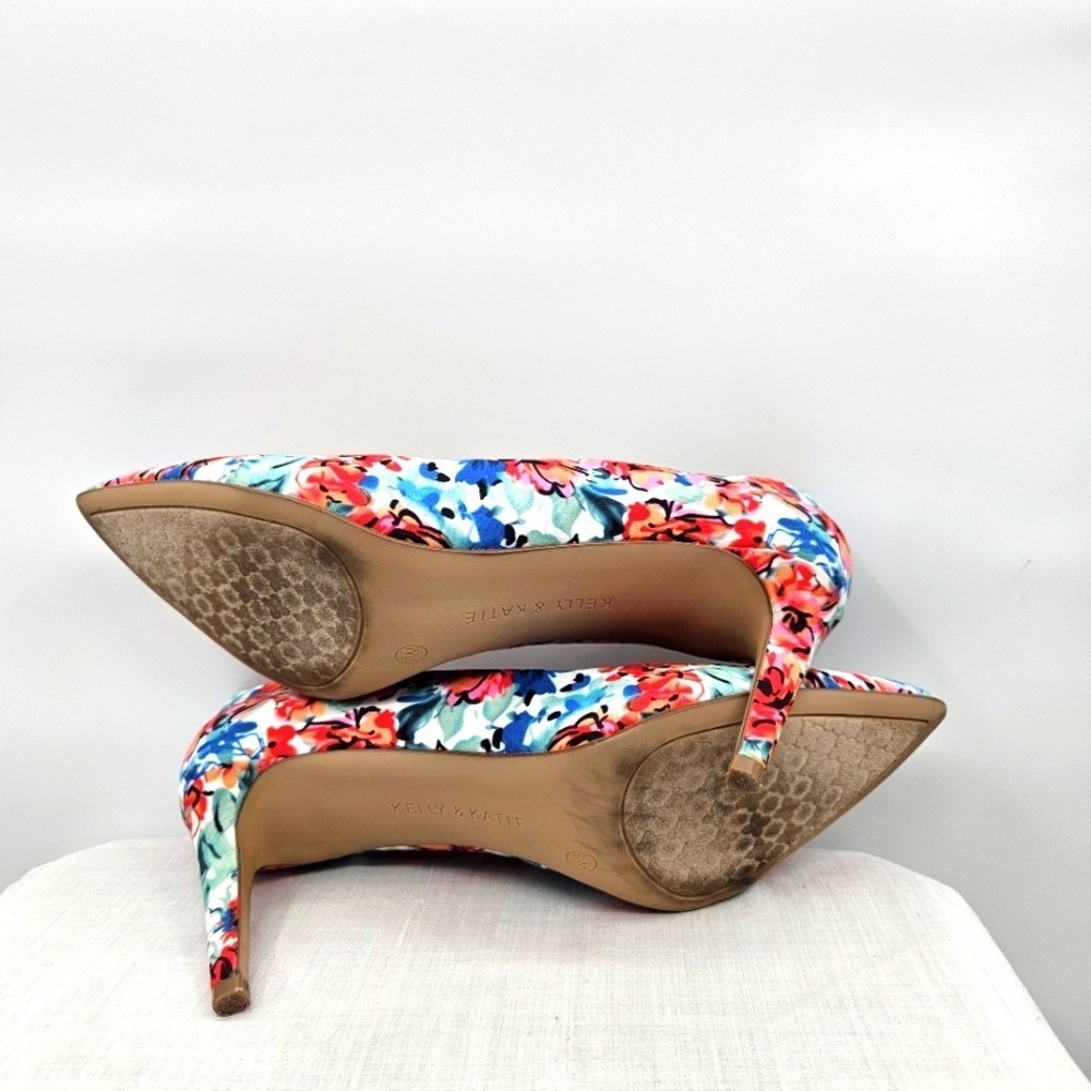 Kelly & Katie‎ Misha Red Multi Watercolor Flower Print 9.5 - Picture 7 of 9